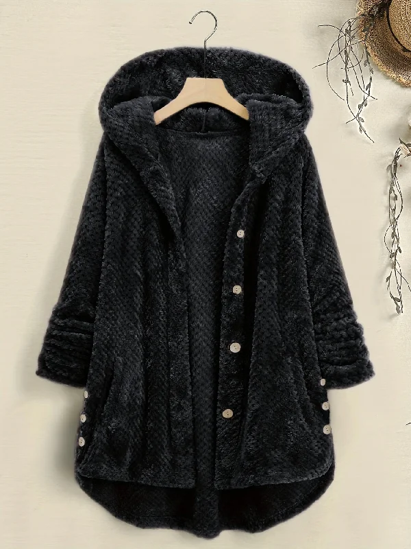 Crazy Deal Sixsr Solid Color Mid-Length Thicken Warm Blend Coat, Casual Button Front Long Sleeve Outerwear, Women's Clothing Crazy Deal Sixsr Solid Color Mid-Length Thicken Warm Blend Coat, Casual Button Front Long Sleeve Outerwear, Women's Clothing