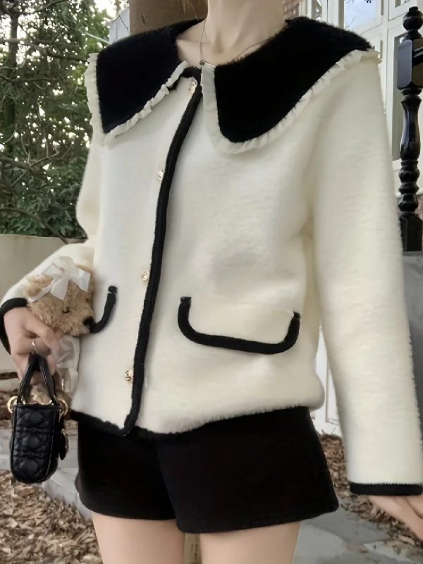 Weekend Discounts to Grab Sixsr Color Block Button Down Knit Cardigan, Elegant Turndown Collar Long Sleeve Sweater With Pocket, Women's Clothing Weekend Discounts to Grab Sixsr Color Block Button Down Knit Cardigan, Elegant Turndown Collar Long Sleeve Sweater With Pocket, Women's Clothing