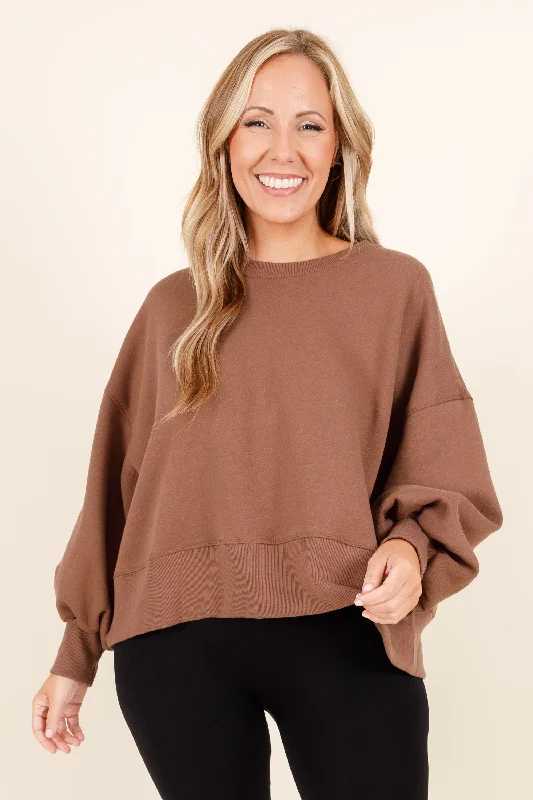 Weekend Savings Sensation Feeling Free Pullover, Mocha