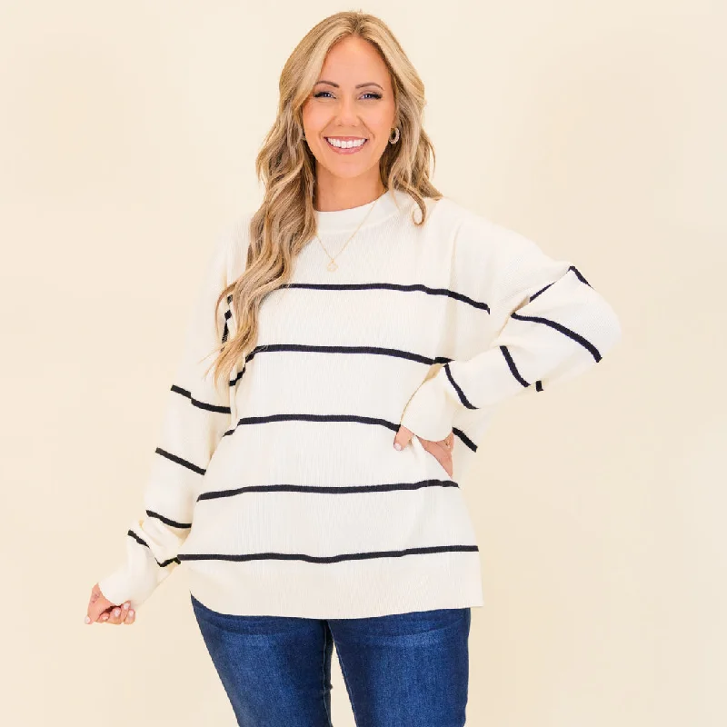 Weekend Specials You Can't Miss Lux Stripe Sweater, White