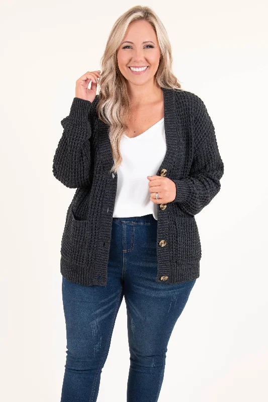 Weekend Savings Bonanza Just Throw It On Cardigan, Charcoal