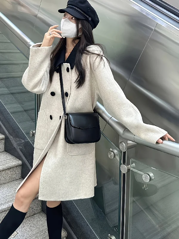 Flash Sale Sixsr Double Breasted Dual Pockets Coat, Long Sleeve Lapel Coat For Fall & Winter, Women's Clothing Flash Sale Sixsr Double Breasted Dual Pockets Coat, Long Sleeve Lapel Coat For Fall & Winter, Women's Clothing