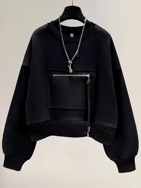 Shop and Save Sixsr Solid Zip Front Pullover Sweatshirt, Casual Long Sleeve Crew Neck Sweatshirt For Fall & Winter, Women's Clothing Shop and Save Sixsr Solid Zip Front Pullover Sweatshirt, Casual Long Sleeve Crew Neck Sweatshirt For Fall & Winter, Women's Clothing