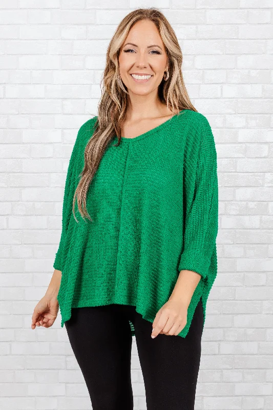 Weekend Deals to Make You Smile Let Me Think Top, Kelly Green
