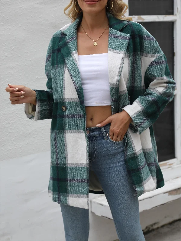 Lowest Price Sixsr Gingham Button Drop Shoulder Coat, Casual Long Sleeve Fashion Loose Plaid Outerwear, Women's Clothing Lowest Price Sixsr Gingham Button Drop Shoulder Coat, Casual Long Sleeve Fashion Loose Plaid Outerwear, Women's Clothing