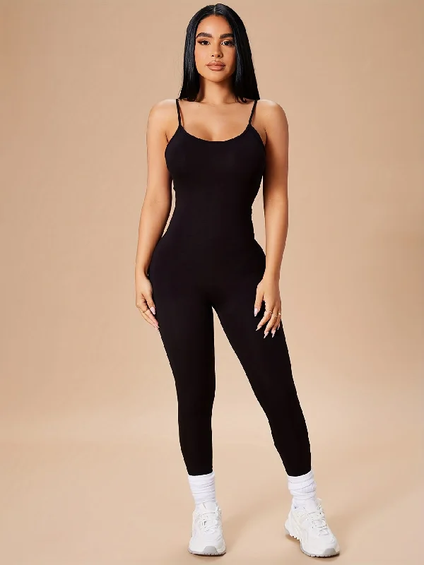 Unmissable Sale Sixsr Solid Slim Cami Jumpsuit, Casual Sleeveless Versatile Jumpsuit, Women's Clothing Unmissable Sale Sixsr Solid Slim Cami Jumpsuit, Casual Sleeveless Versatile Jumpsuit, Women's Clothing
