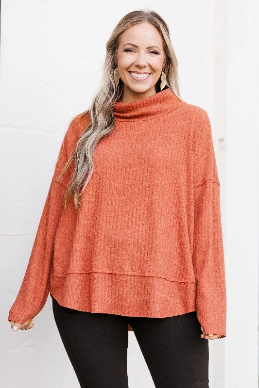 Online Deal Polished Phrasing Top, Marsala