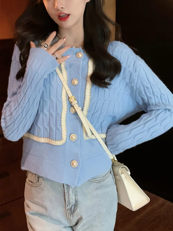 Crazy Savings Sixsr Cable Knit Button Up Cardigan, Casual Crew Neck Long Sleeve Sweater, Women's Clothing Crazy Savings Sixsr Cable Knit Button Up Cardigan, Casual Crew Neck Long Sleeve Sweater, Women's Clothing