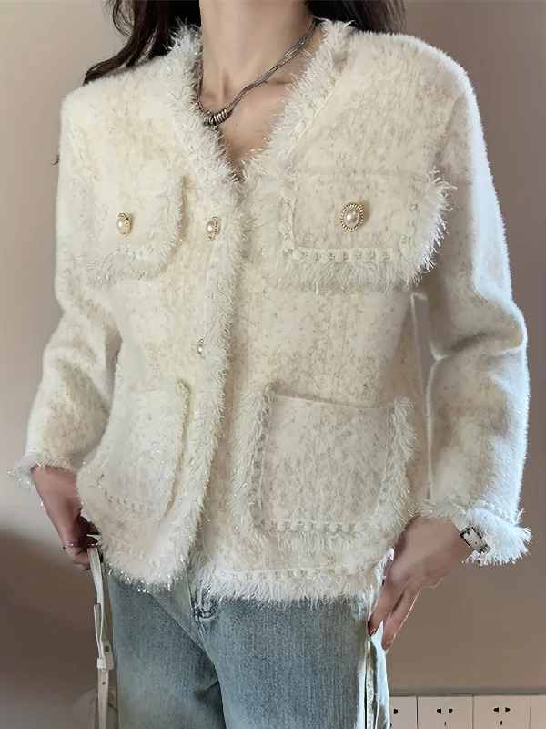 Today's Deal Sixsr Dual Pockets Button Front Cardigan, Elegant Long Sleeve Cardigan For Fall & Winter, Women's Clothing Today's Deal Sixsr Dual Pockets Button Front Cardigan, Elegant Long Sleeve Cardigan For Fall & Winter, Women's Clothing