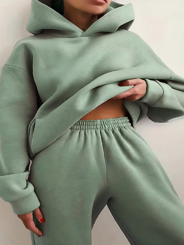 Year-End Clearance Sixsr Casual Solid Two-piece Set, Drop Shoulder Long Sleeve Hoodies & Elastic Waist Jogger Pants Outfits, Women's Clothing Year-End Clearance Sixsr Casual Solid Two-piece Set, Drop Shoulder Long Sleeve Hoodies & Elastic Waist Jogger Pants Outfits, Women's Clothing
