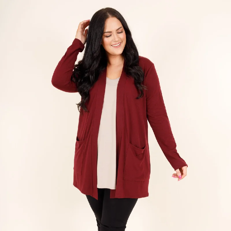 Big Deal Kindness and Compassion Cardigan, Burgundy