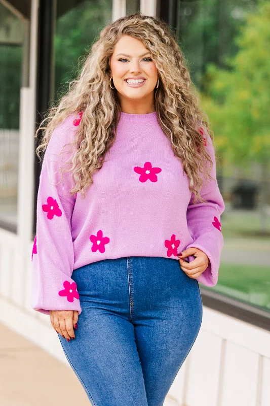Weekend Savings Spree Peony For Your Thoughts Sweater, Purple