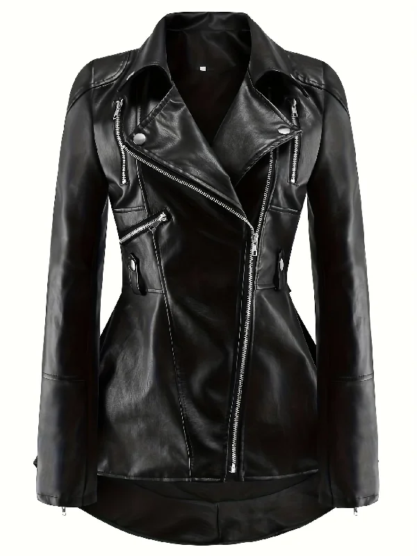 The Best Prices Sixsr Zip Up Lapel Neck Jacket, Streetwear Long Sleeve Jacket For Fall & Winter, Women's Clothing The Best Prices Sixsr Zip Up Lapel Neck Jacket, Streetwear Long Sleeve Jacket For Fall & Winter, Women's Clothing