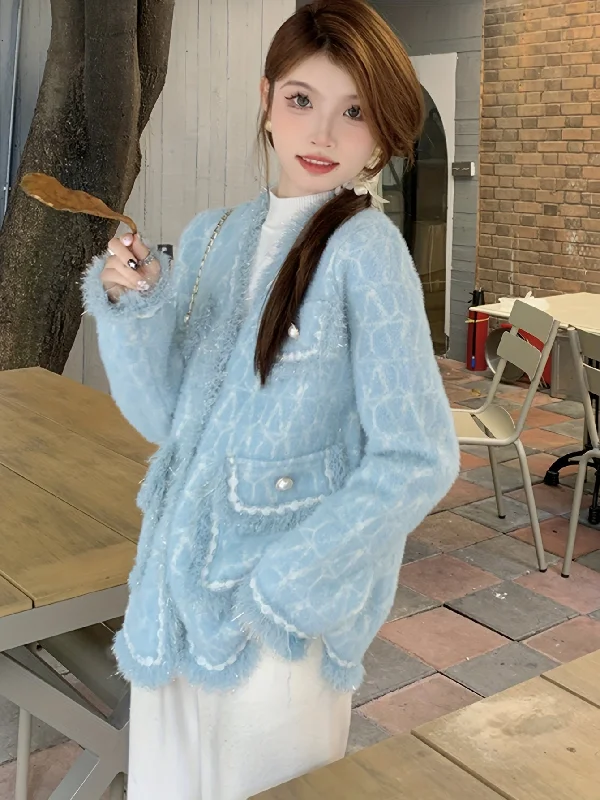 Weekend Deals to Make You Smile Sixsr Elegant Button Front Cardigan, Long Sleeve Contrast Trim Jacket For Fall & Winter, Women's Clothing Weekend Deals to Make You Smile Sixsr Elegant Button Front Cardigan, Long Sleeve Contrast Trim Jacket For Fall & Winter, Women's Clothing