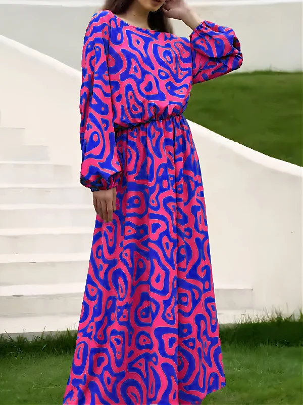 Weekend Offers That Excite Sixsr Allover Print High Waist Dress, Casual Crew Neck Lantern Sleeve Dress, Women's Clothing Weekend Offers That Excite Sixsr Allover Print High Waist Dress, Casual Crew Neck Lantern Sleeve Dress, Women's Clothing