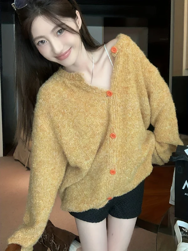 Weekend Savings Galore Sixsr Solid Button Down Knit Cardigan, Casual Long Sleeve Loose Slouchy Sweater, Women's Clothing Weekend Savings Galore Sixsr Solid Button Down Knit Cardigan, Casual Long Sleeve Loose Slouchy Sweater, Women's Clothing