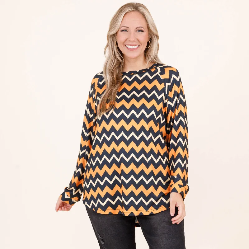 Major Deal Curved Hem Slouchy Dolman Tunic, Halloween Chevron