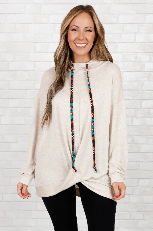 Best Seller Miss Match Hoodie, Oatmeal