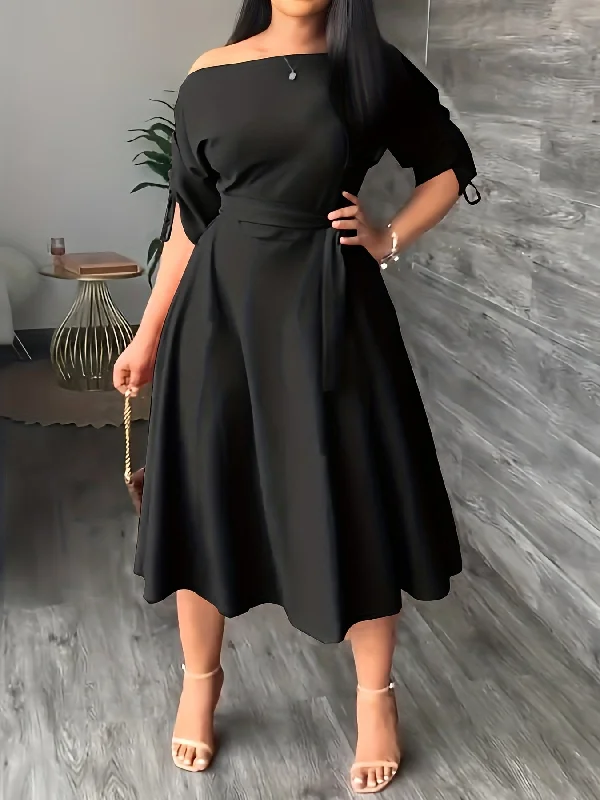 Weekend Deals That Dazzle Sixsr Drawstring Off Shoulder Dress, Casual Short Sleeve Midi Dress, Women's Clothing Weekend Deals That Dazzle Sixsr Drawstring Off Shoulder Dress, Casual Short Sleeve Midi Dress, Women's Clothing