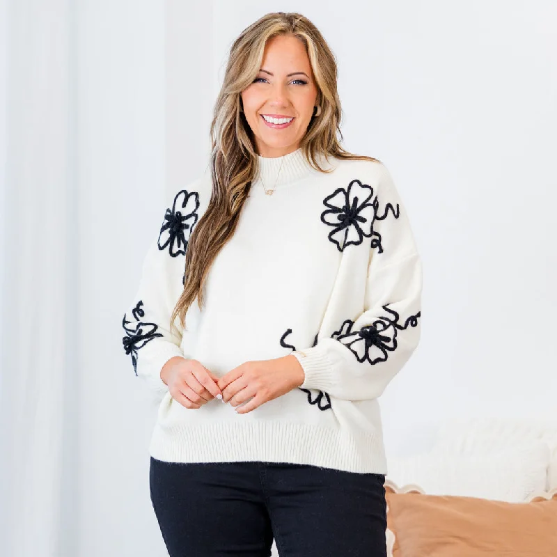 Weekend Offers That Shine Flowering After Frost Sweater, Cream
