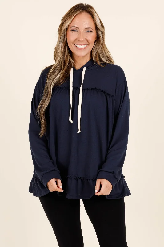 Pay Less Let's Go Ice Skating Hoodie, Navy