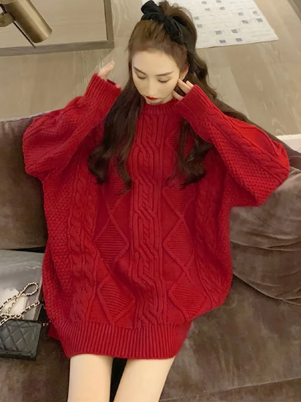 Weekend Wonders Await! Sixsr Cable Twist Knit Sweater, Casual Long Sleeve Crew Neck Pullover Sweater For Fall & Winter, Women's Clothing Weekend Wonders Await! Sixsr Cable Twist Knit Sweater, Casual Long Sleeve Crew Neck Pullover Sweater For Fall & Winter, Women's Clothing