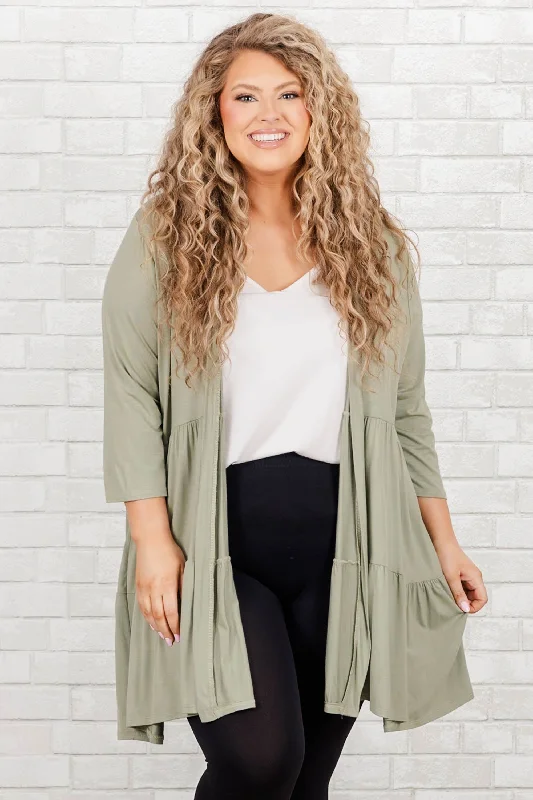 Weekend Deals That Impress Calm My Mind Cardigan, Celery