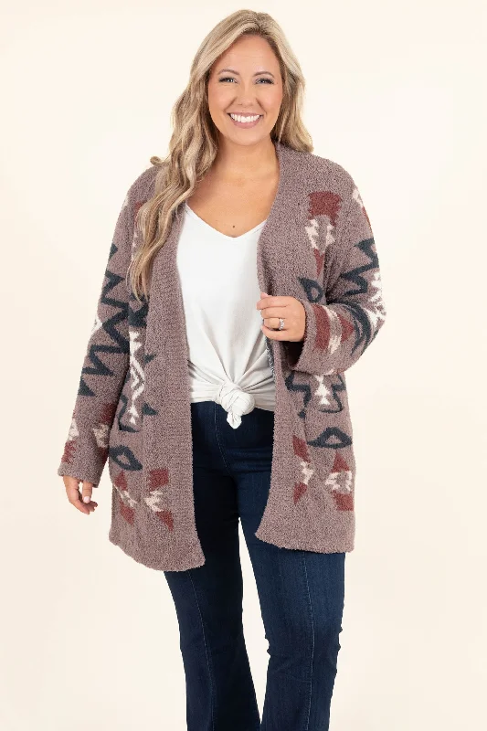 Stock Clearance Let's Stay Snuggled Cardigan, Mocha