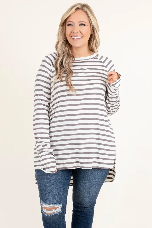 Quick Sale Brave Obsession Top, Ivory-Mocha