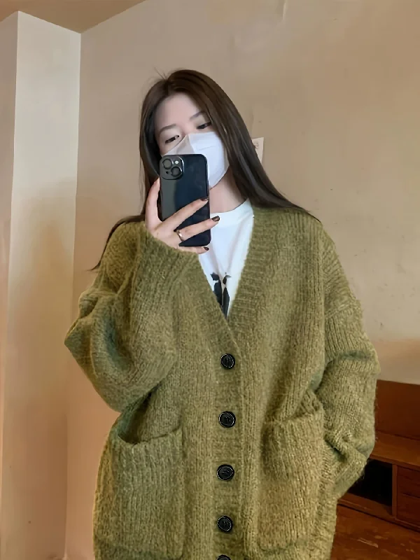 Make Your Weekend Count with Savings Sixsr Solid Button Down Knit Cardigan, Casual Long Sleeve Dual Pocket Oversized Sweater, Women's Clothing Make Your Weekend Count with Savings Sixsr Solid Button Down Knit Cardigan, Casual Long Sleeve Dual Pocket Oversized Sweater, Women's Clothing