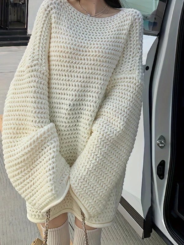 Weekend Specials to Love Sixsr Solid Loose Knitted Pullover Sweater, Casual Long Sleeve Sweater For Fall & Winter, Women's Clothing Weekend Specials to Love Sixsr Solid Loose Knitted Pullover Sweater, Casual Long Sleeve Sweater For Fall & Winter, Women's Clothing