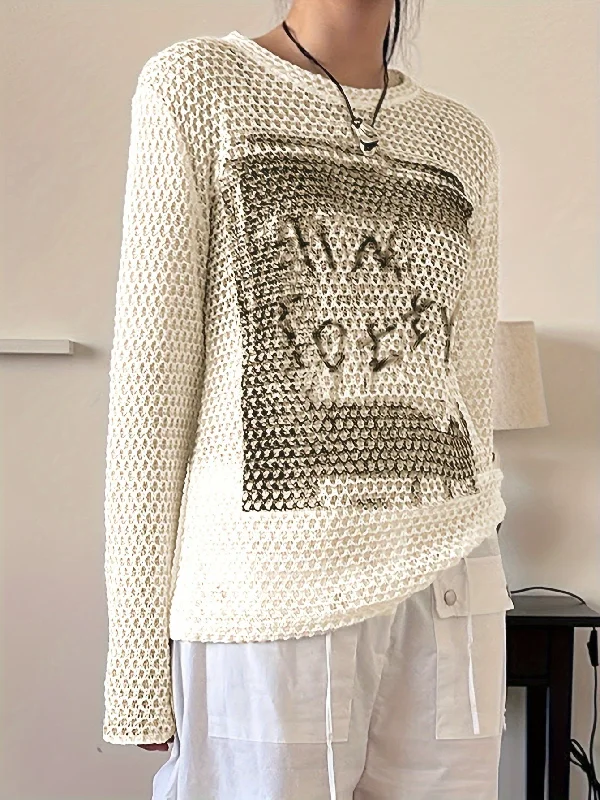 Weekend Offers That Dazzle Sixsr Solid Color Crew Neck Pullover Sweater, Y2K Long Sleeve Cut Out Knitted Sweater For Fall & Spring, Women's Clothing Weekend Offers That Dazzle Sixsr Solid Color Crew Neck Pullover Sweater, Y2K Long Sleeve Cut Out Knitted Sweater For Fall & Spring, Women's Clothing