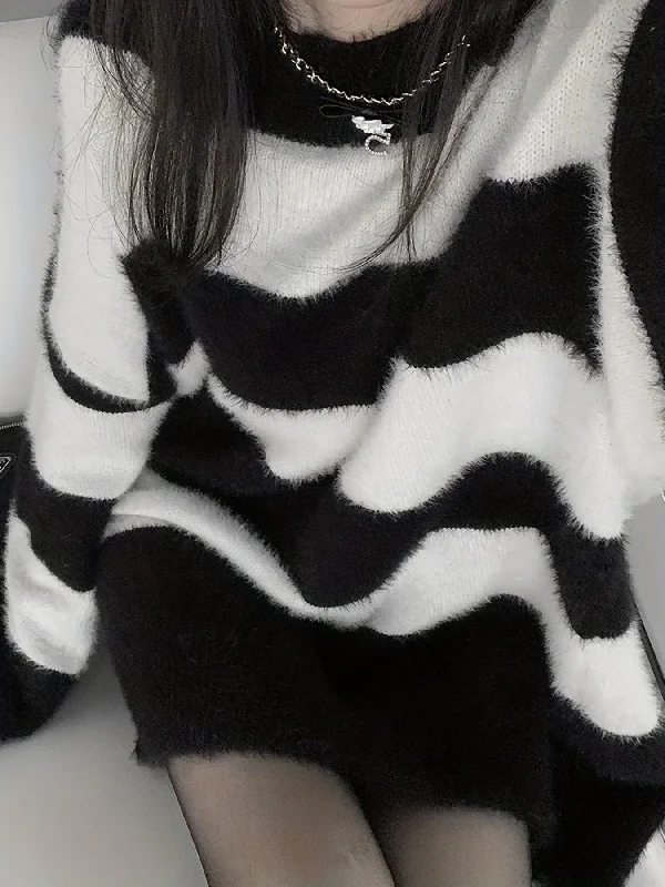 Shop Now Sixsr Color Block Striped Knit Sweater, Casual Crew Neck Long Sleeve Sweater For Spring & Fall, Women's Clothing Shop Now Sixsr Color Block Striped Knit Sweater, Casual Crew Neck Long Sleeve Sweater For Spring & Fall, Women's Clothing