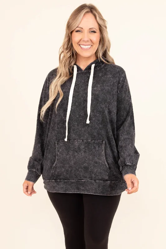 Time-Sensitive Won't Stop Dreaming Hoodie, Charcoal Mineral Wash