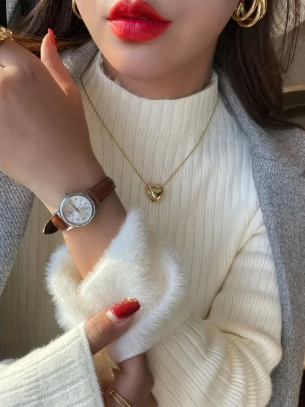 Make Your Weekend Count with Savings Sixsr Solid Mock Neck Fleece Rib Knit Sweater, Casual Long Sleeve Slim Versatile Sweater, Women's Clothing Make Your Weekend Count with Savings Sixsr Solid Mock Neck Fleece Rib Knit Sweater, Casual Long Sleeve Slim Versatile Sweater, Women's Clothing