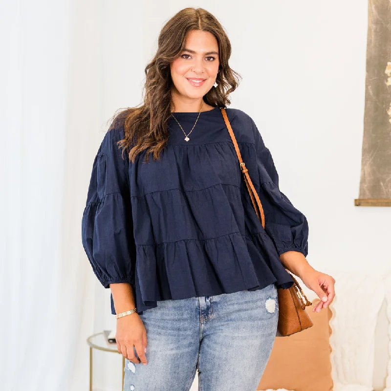 Weekend Bargains Await You You Look So Perfect Top, Blue