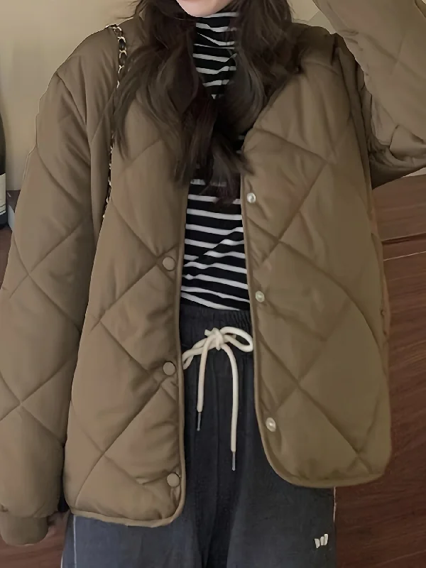 New Arrival Sixsr Argyle Pattern Solid Coat, Casual Button Front Long Sleeve Warm Outerwear, Women's Clothing New Arrival Sixsr Argyle Pattern Solid Coat, Casual Button Front Long Sleeve Warm Outerwear, Women's Clothing