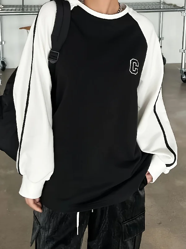 Weekend Specials to Snag Sixsr Letter Print Pullover Sweatshirt, Casual Color Block Long Sleeve Crew Neck Sweatshirt For Fall & Winter, Women's Clothing Weekend Specials to Snag Sixsr Letter Print Pullover Sweatshirt, Casual Color Block Long Sleeve Crew Neck Sweatshirt For Fall & Winter, Women's Clothing