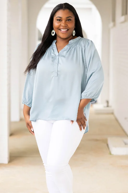 Limited Supply Where Have You Been Top, Chambray