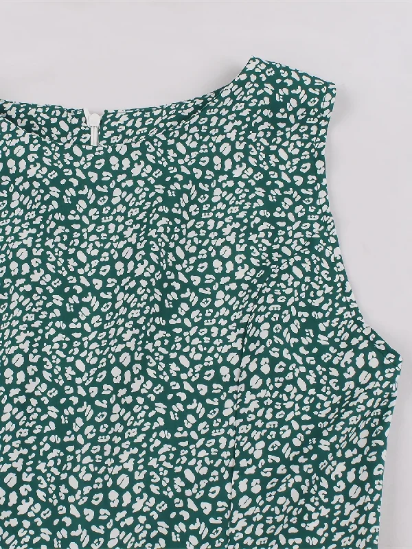 Weekend Savings Delight Sixsr Leopard Print Tank Dress, Casual Sleeveless Crew Neck Slim Waist A Line Pleated Dress, Women's Clothing Weekend Savings Delight Sixsr Leopard Print Tank Dress, Casual Sleeveless Crew Neck Slim Waist A Line Pleated Dress, Women's Clothing