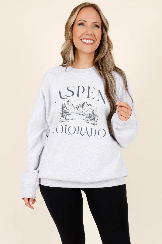 Weekend Offers That Delight Aspen Vacation Sweatshirt, Ash