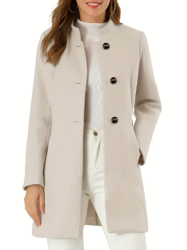Weekend Bargains to Celebrate Sixsr Long Sleeve Button Up Overcoat, Solid Casual Coat For Spring & Fall, Women's Clothing Weekend Bargains to Celebrate Sixsr Long Sleeve Button Up Overcoat, Solid Casual Coat For Spring & Fall, Women's Clothing
