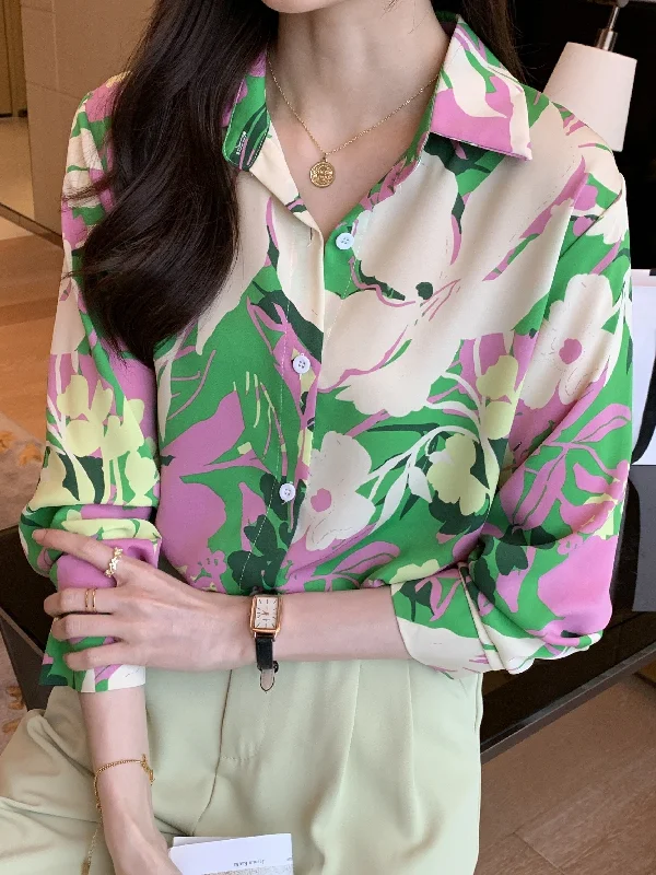 The Best Deal Sixsr Floral Print Button Front Shirt, Casual Long Sleeve Lapel Shirt, Women's Clothing The Best Deal Sixsr Floral Print Button Front Shirt, Casual Long Sleeve Lapel Shirt, Women's Clothing