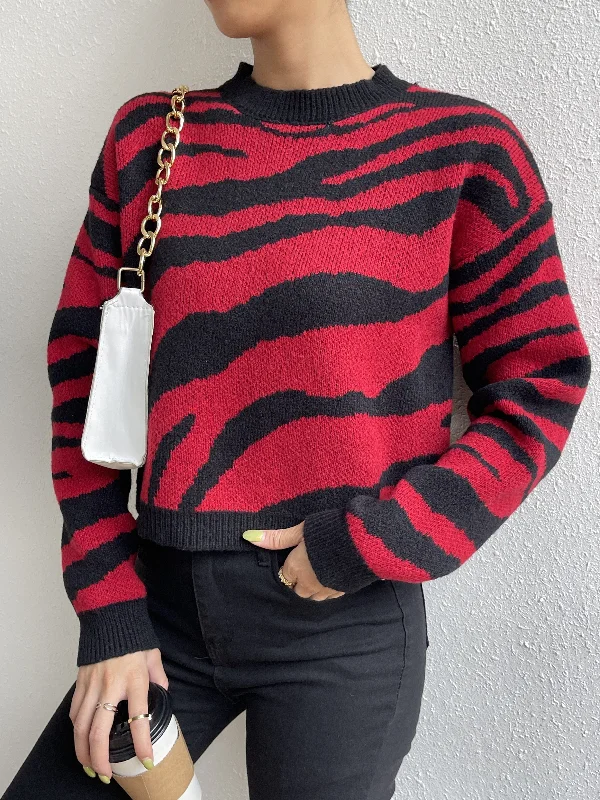 Weekend Savings Spectacular Sixsr Color Block Round Neck Long Sleeve Sweater, Vintage Jacquard Striped Comfy Autumn Sweater, Women's Clothing Weekend Savings Spectacular Sixsr Color Block Round Neck Long Sleeve Sweater, Vintage Jacquard Striped Comfy Autumn Sweater, Women's Clothing