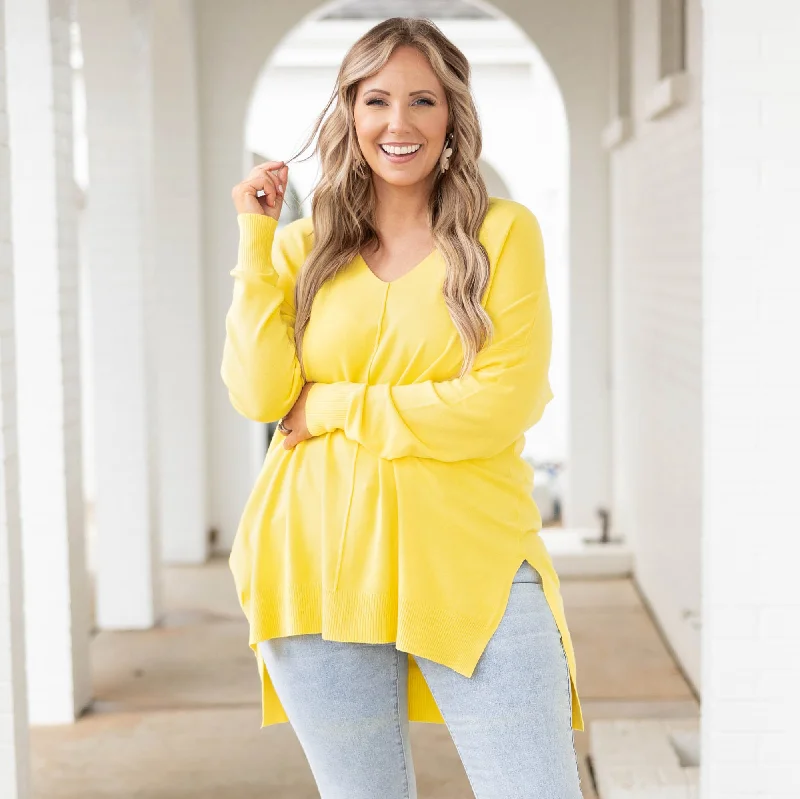 Weekend Specials to Love Miss Who I Was Sweater, Yellow