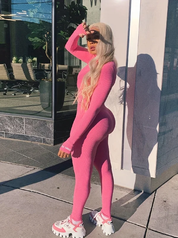 Limited Supply Sixsr Embroidered High Neck Jumpsuit, Sexy Slim Long Sleeve Workout Jumpsuit, Women's Clothing Limited Supply Sixsr Embroidered High Neck Jumpsuit, Sexy Slim Long Sleeve Workout Jumpsuit, Women's Clothing