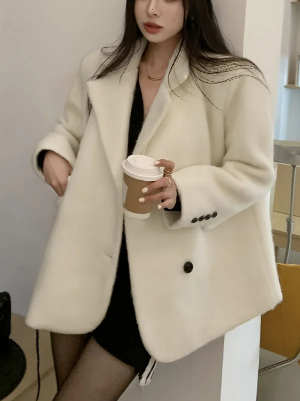 Time-Sensitive Sixsr Notched Collar Button Front Coat, Elegant Long Sleeve Coat For Office & Work, Women's Clothing Time-Sensitive Sixsr Notched Collar Button Front Coat, Elegant Long Sleeve Coat For Office & Work, Women's Clothing