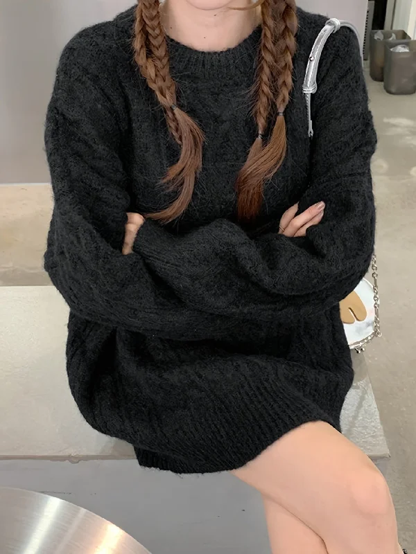 Daily Special Sixsr Solid Crew Neck Pullover Sweater, Casual Long Sleeve Knit Sweater, Women's Clothing Daily Special Sixsr Solid Crew Neck Pullover Sweater, Casual Long Sleeve Knit Sweater, Women's Clothing