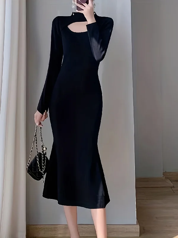Special Discount Sixsr Cut Out Bodycon Dress, Elegant Long Sleeve Dress For Party & Banquet, Women's Clothing Special Discount Sixsr Cut Out Bodycon Dress, Elegant Long Sleeve Dress For Party & Banquet, Women's Clothing