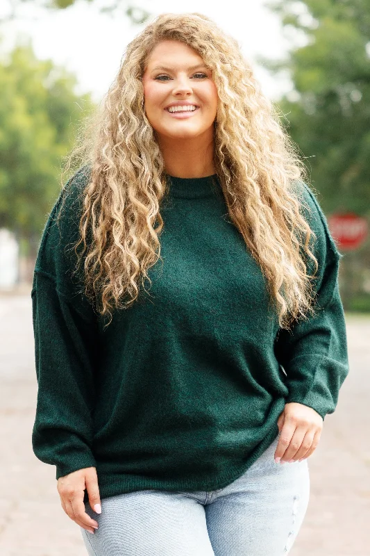 Year-End Clearance Too Comfy Sweater, Heather Hunter Green